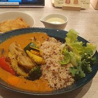 Soft tomato curry with vegan cheese and tofu katsu at RUCY+R 横浜ジョイナス店 in Yokohama