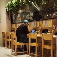 Love how restaurants have storage at your table for your bags!  Note the one under chairs here. at RUCY+R 横浜ジョイナス店 in Yokohama