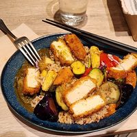 My co.bo curry with roasted vegetables and added tofu katsu and roasted eggplant. at RUCY+R 横浜ジョイナス店 in Yokohama