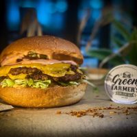 Smashed beyond meat vegan burger at Green Farmer's in Paris