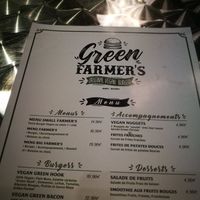 Menu at Green Farmer's in Paris