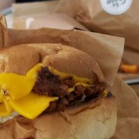 Smash bacon burger, fish burger, nuggets and fries at Green Farmer's in Paris