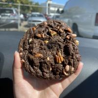 chocolate caramel pecan (soooo good and “brownie” like)   at Maya's Cookies in San Diego