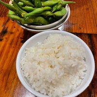 Edamame Lemon Pepper & side of Rice at Sushi Deli 3 in San Diego