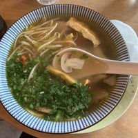 Vegan phô with tofu and soy meat. Very fresh, lots of flavour. Really delicious! The picture doesn’t do this dish justice.  at HANH Cafe & Market in Kyiv
