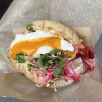 Pitta wrap with falafel  at pockets in East London