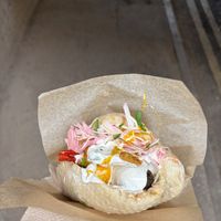 Really good falafel and bun worth the wait.   at pockets in East London
