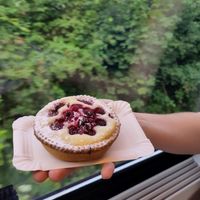 Fruit and almond pastry at Enzian Vegane Bäckerei in Zurich