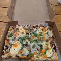 Baked potato pizza special at Boxcar Pizza in Portland