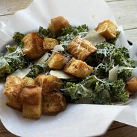 a healthy salad to pair with your indulgent pizza...  at Boxcar Pizza in Portland