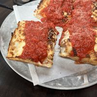 Their version of a classic cheese pizza  at Boxcar Pizza in Portland