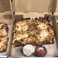 Box car pizzas  at Boxcar Pizza in Portland