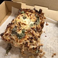 The one lonely piece left when I remembered to take a picture…*chef’s kiss*  at Boxcar Pizza in Portland
