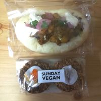 Naan tacos and oatmeal cookies at Morethan Bakery in Tokyo