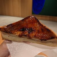 French toast. Lovely, dense and the topping is like a brulee at Morethan Bakery in Tokyo