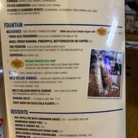 Menu at Mel's Drive-in in Santa Monica