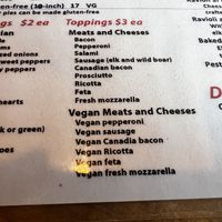 Vegan meats and cheeses !  at Al Forno Ferruzza Pizza in Rhododendron