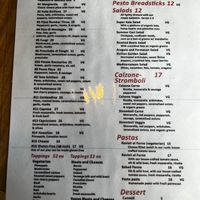 VG = vegan options available on these dishes   at Al Forno Ferruzza Pizza in Rhododendron