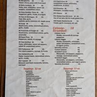 Menu as of February 2025, pg 2 of 2 at Al Forno Ferruzza Pizza in Rhododendron
