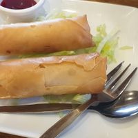 Veggie spring rolls are vegan.  at Red Dragon in Heathcote
