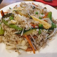 Veggie fried rice minus egg (made vegan) at Red Dragon in Heathcote
