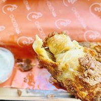Inside of the delicious vegan drumsticks   at Chickenish - Walthamstow in East London