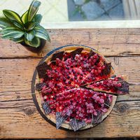 "Käsekuchen" mit Johannesbeeren at Roasted Kaffeebar in Dusseldorf
