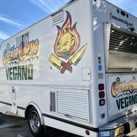 18th and Velencia. Around 5 Picnic tables available to eat at as well.  at Señor Sisig in San Francisco