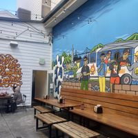 All seating is outside- very cute space   at Señor Sisig in San Francisco