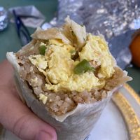 Tofu silog burrito with vegan “eggs” at Señor Sisig in San Francisco