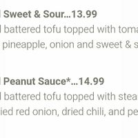 Veggies at House of Thai Cuisine in Ashland