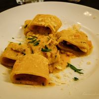 Assaggio di carbonara tofu affumicato e zucca at Status Quo in Rome