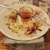 Finished cannolo (yummy!) at Status Quo in Rome