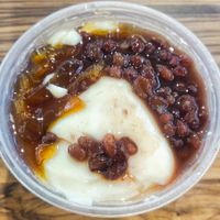 Bean curd with red bean and sea coconut at Origin 草地人 in Central Singapore