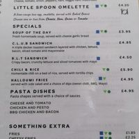 Menu at Bella's Coffee House in Hednesford