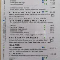 Menu at Bella's Coffee House in Hednesford