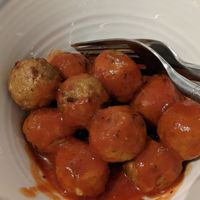 Vegan meatballs and marinara sauce (so good) at Pure Pizza in Edinburgh
