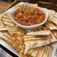 Bruschetta without cheese.   at Paddle Hard Brewing in Grayling