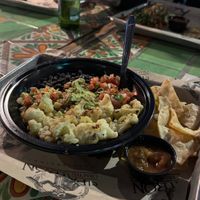 Vegan burrito bowl with cauliflower at El Patron in Palm Springs