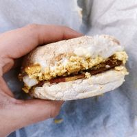 Breakfast muffin at Plant N Vibe – Street Food by Plant N Plate in Birmingham