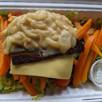 Great Plant and Plate Burger (without the bun, salad instead) at Plant N Vibe – Street Food by Plant N Plate in Birmingham