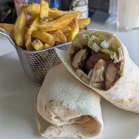 Southern fried chckn wrap with fries at Plant N Vibe – Street Food by Plant N Plate in Birmingham