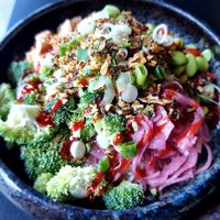 Compose your own bowl, with tofu at The Buddha Bowl Project in Vejle