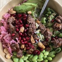 Vegan bowl with beyond meat  at The Buddha Bowl Project in Vejle
