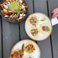 Tacos and fries at Le Mariachi in Montreal