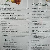 Menu  at Le Botaniste - UWS in New York City