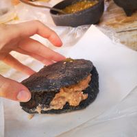 Gordita de Frijoles at El Negrito Gorditas in Bernal