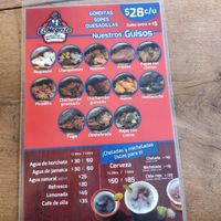 Menu at El Negrito Gorditas in Bernal