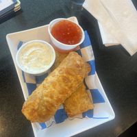 Cheesesteak eggrolls — we asked for garlic aioli , did not disappoint !   at Boardwalk Vegan in Havertown