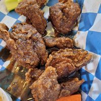 Wings with hot son sauce at Boardwalk Vegan in Havertown